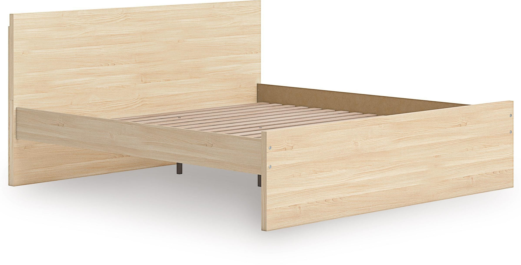 TOCO Meubles Lit Hazel plateforme en bois clair, design minimaliste, sans sommier requis, finition naturelle.