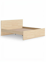 TOCO Meubles Grand Lit Hazel en bois clair, design plateforme minimaliste, lattes de lit incluses.