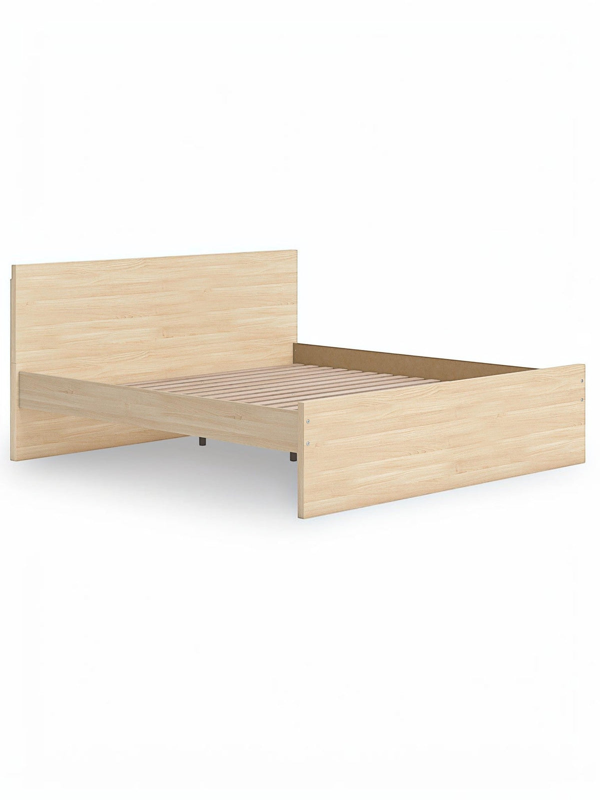 TOCO Meubles Grand Lit Hazel en bois clair, design plateforme minimaliste, lattes de lit incluses.