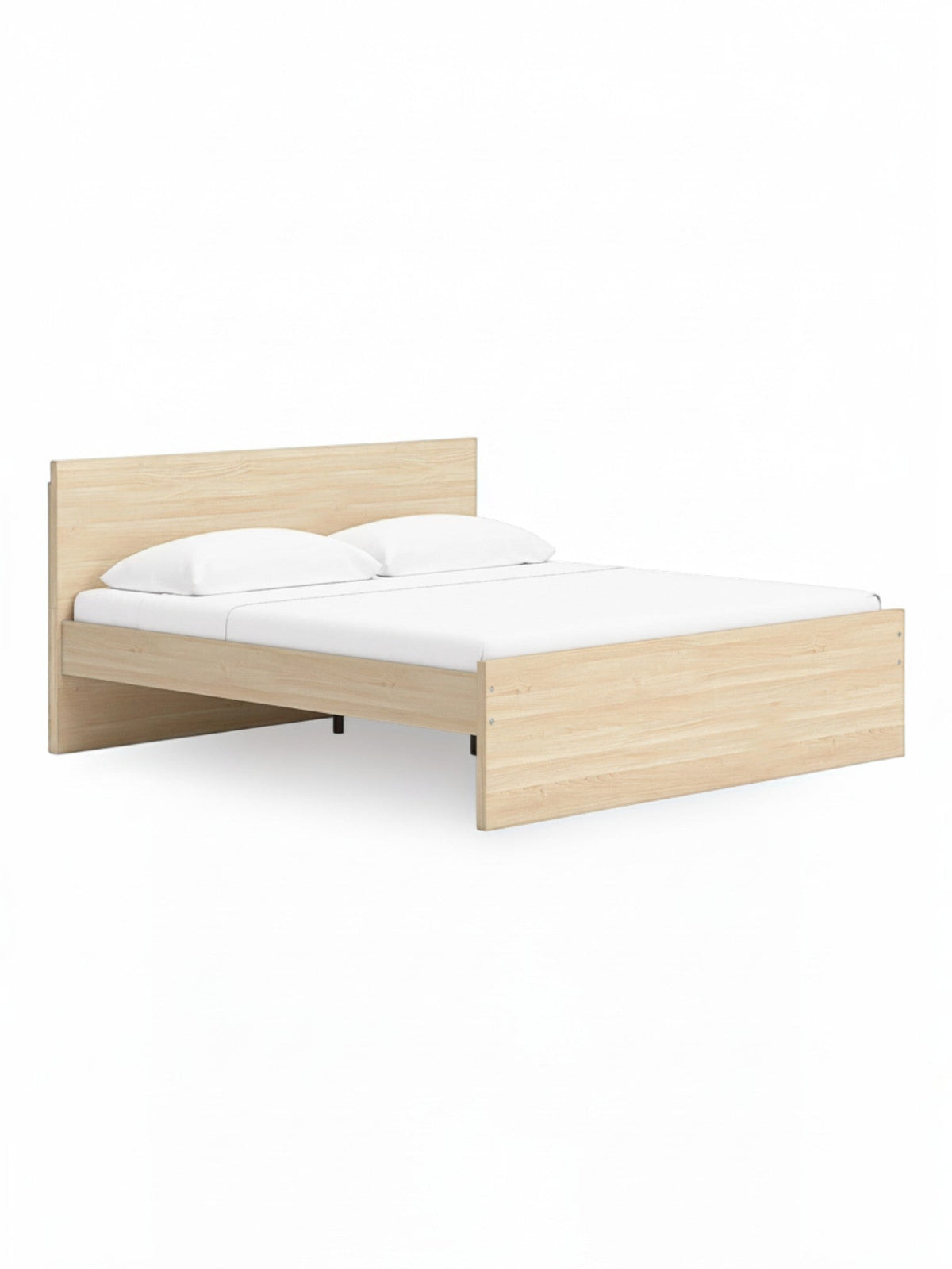 Très grand lit Hazel TOCO Meubles au design plateforme minimaliste en bois clair avec finition naturelle épurée