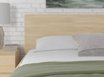 Lit plateforme TOCO Meubles Hazel en bois naturel, design minimaliste, idéal pour une chambre moderne.