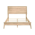 TOCO Meubles Grand Lit Joaquin en mélamine finition bois clair, style Mid-Century Modern, 160x200cm