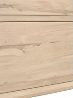 Gros plan sur la finition en mélamine effet bois clair du lit Joaquin par TOCO Meubles au design moderne