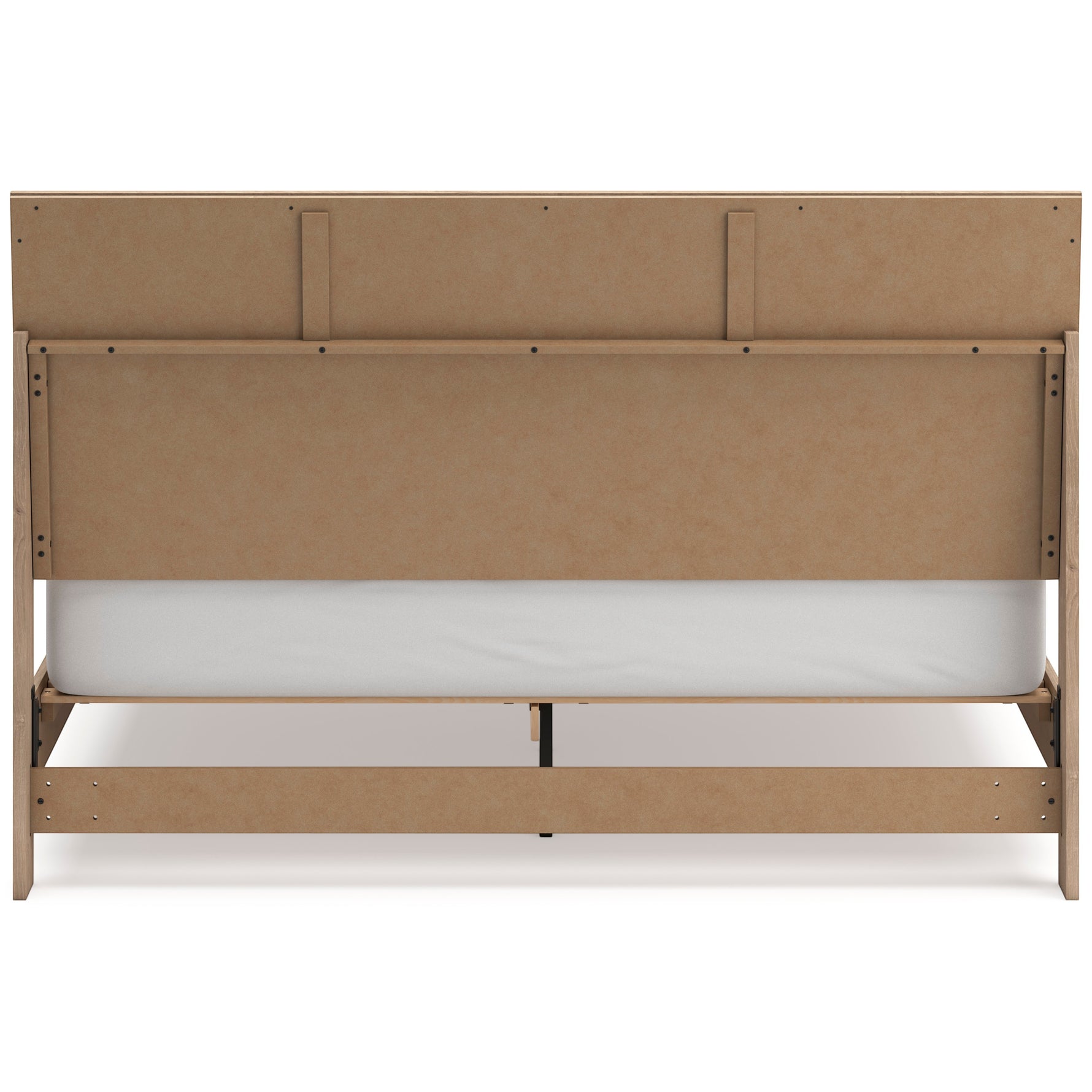 TOCO Meubles Lit Olive en bois clair avec détails texturés beiges, style contemporain.