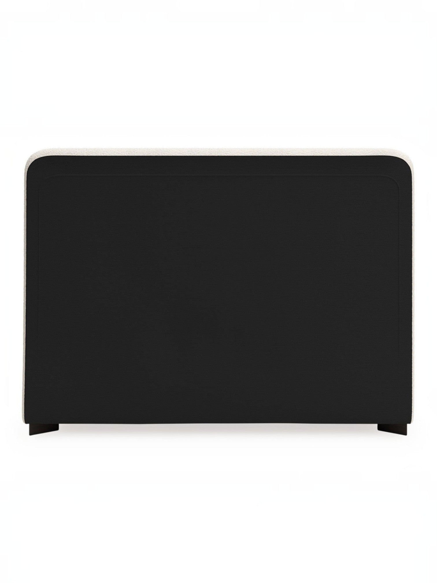 Tête de lit TOCO Meubles Paloma noire et crème, rembourrée, avec tissu Nuvella™ doux et facile d'entretien.