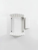 Lit plateforme TOCO Meubles Adele blanc effet peluche avec tête et pied de lit capitonnés vus de dessus