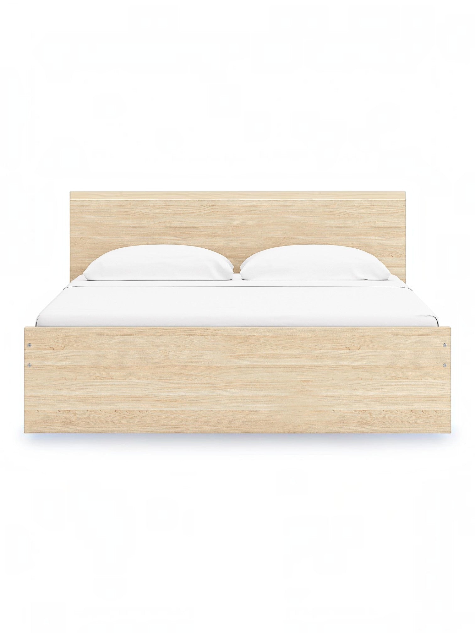Très grand lit plateforme TOCO Meubles Hazel en bois naturel au design minimaliste et épuré