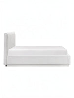 Lit plateforme King TOCO Meubles Emilio blanc avec tête de lit à capitonnage vertical et design moderne épuré