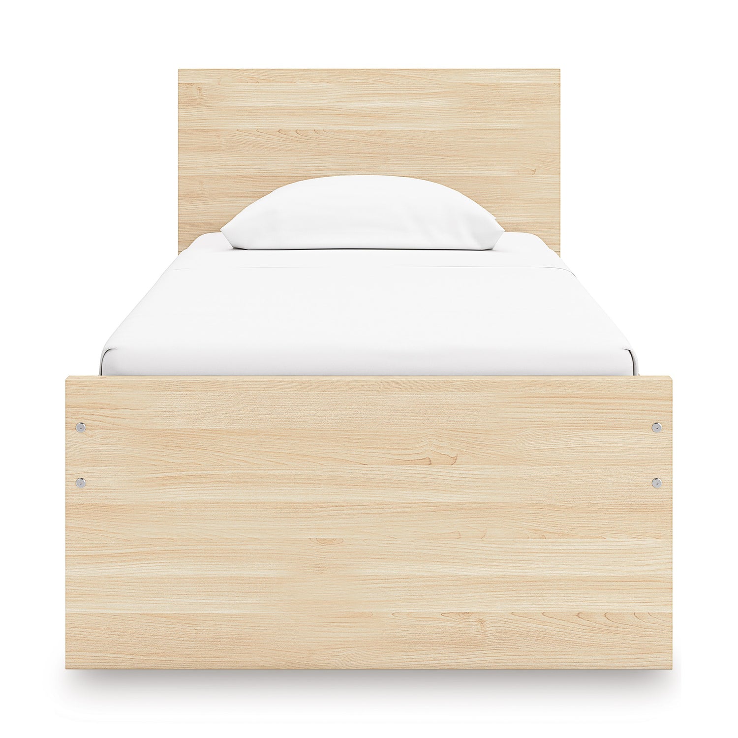 TOCO Meubles Lit Simple Hazel en bois clair, design plateforme minimaliste avec tête de lit rectangulaire.