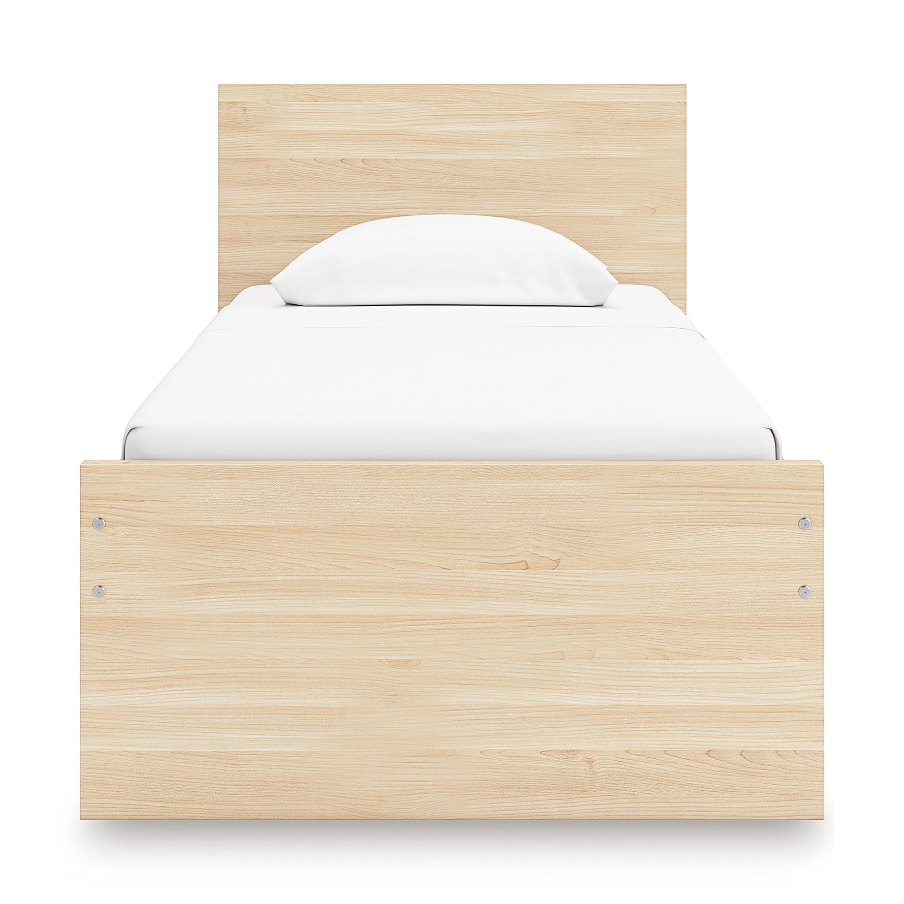 TOCO Meubles Lit Simple Hazel en bois clair, design plateforme minimaliste avec tête de lit rectangulaire.