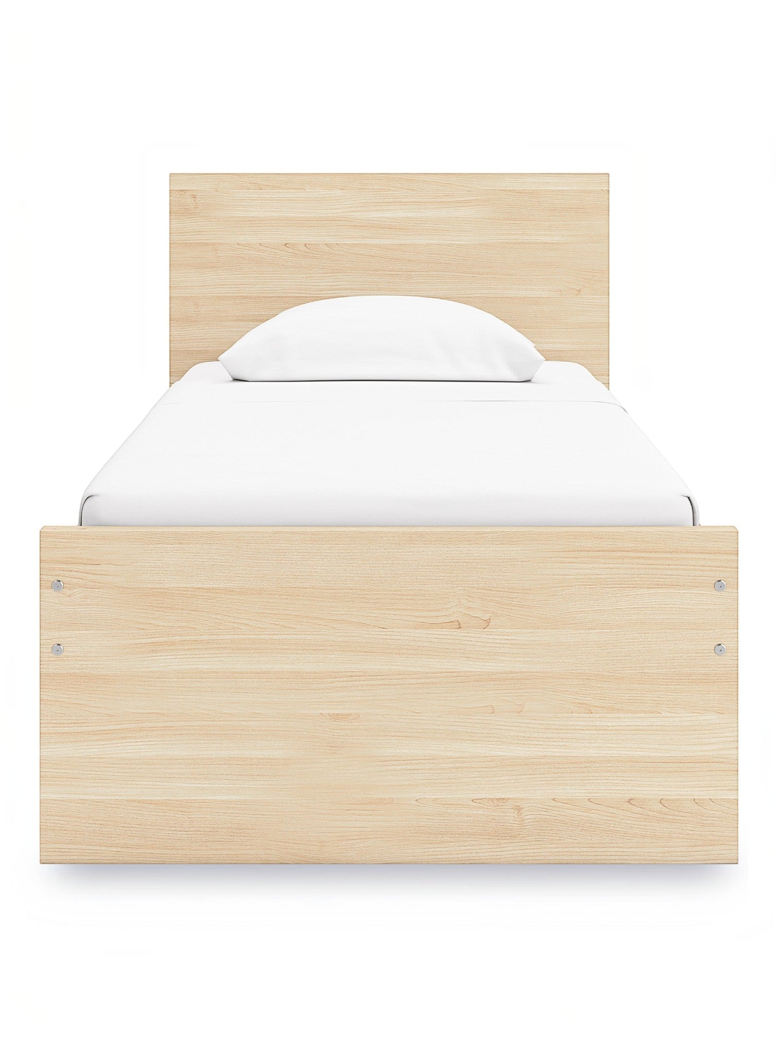 TOCO Meubles Lit Simple Hazel en bois clair, design plateforme minimaliste avec tête de lit rectangulaire.