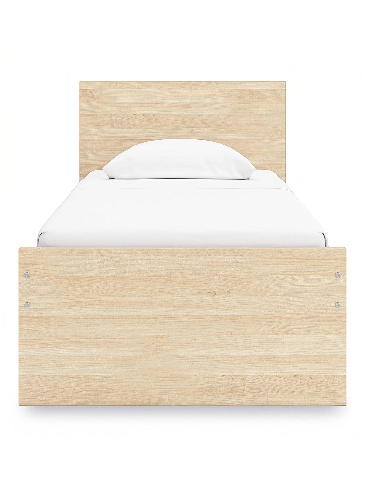 TOCO Meubles Lit Simple Hazel en bois clair, design plateforme minimaliste avec tête de lit rectangulaire.