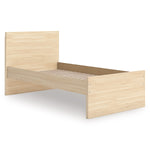 TOCO Meubles Lit simple Hazel en bois clair, design plateforme minimaliste, idéal chambre moderne.