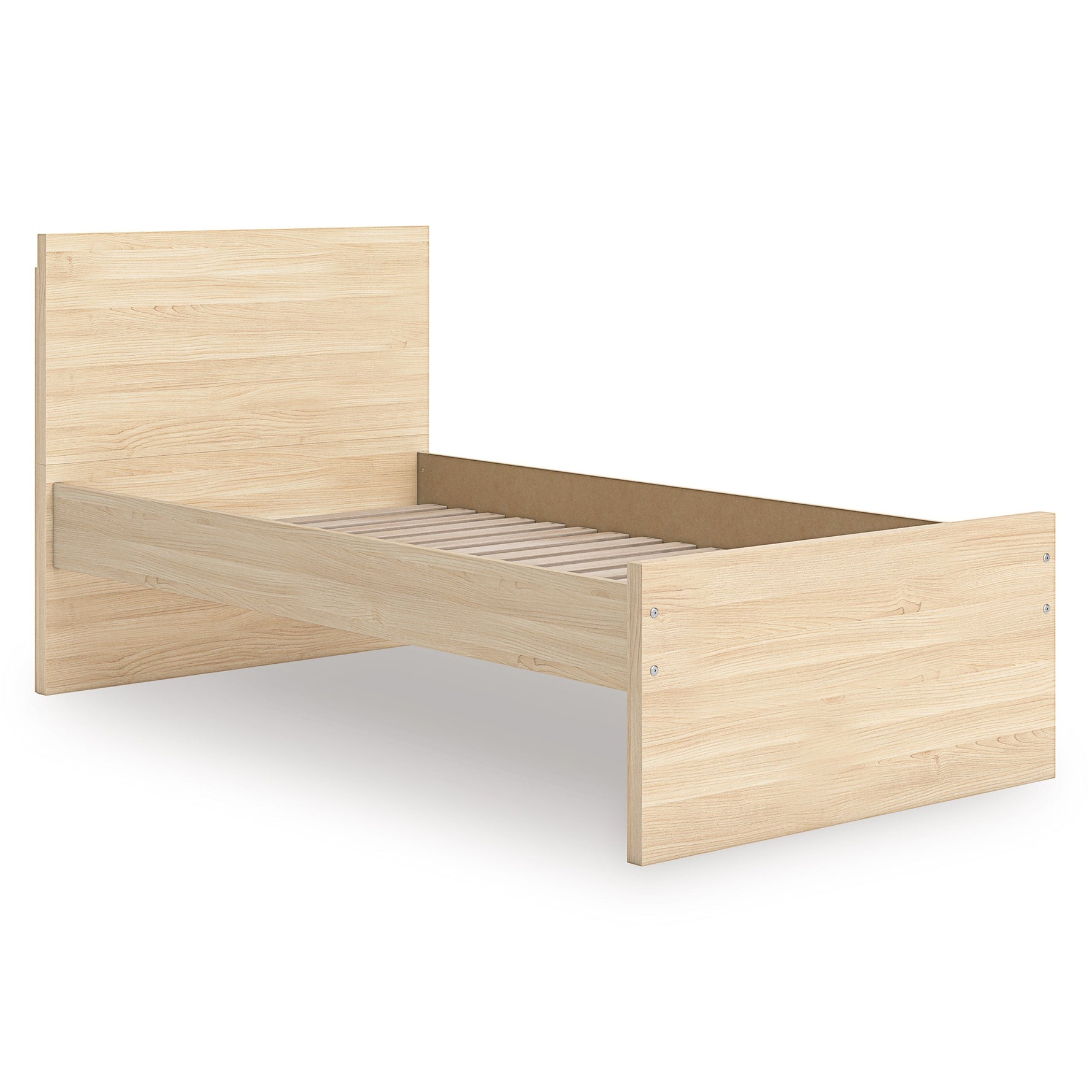 TOCO Meubles Lit simple Hazel en bois clair, design plateforme minimaliste, idéal chambre moderne.
