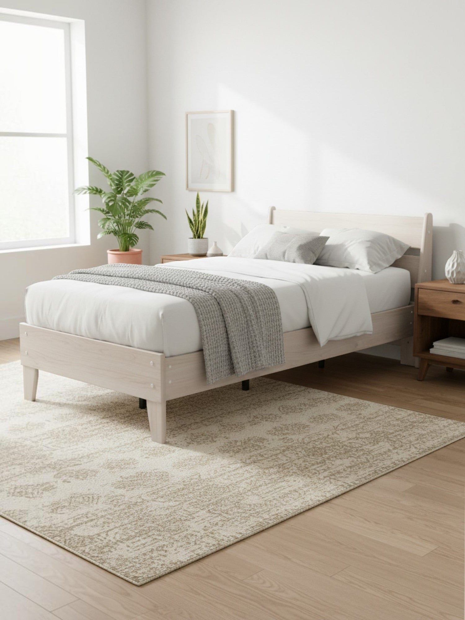 Lit simple Solene TOCO Meubles en bois clair au design contemporain épuré dans une chambre lumineuse et moderne