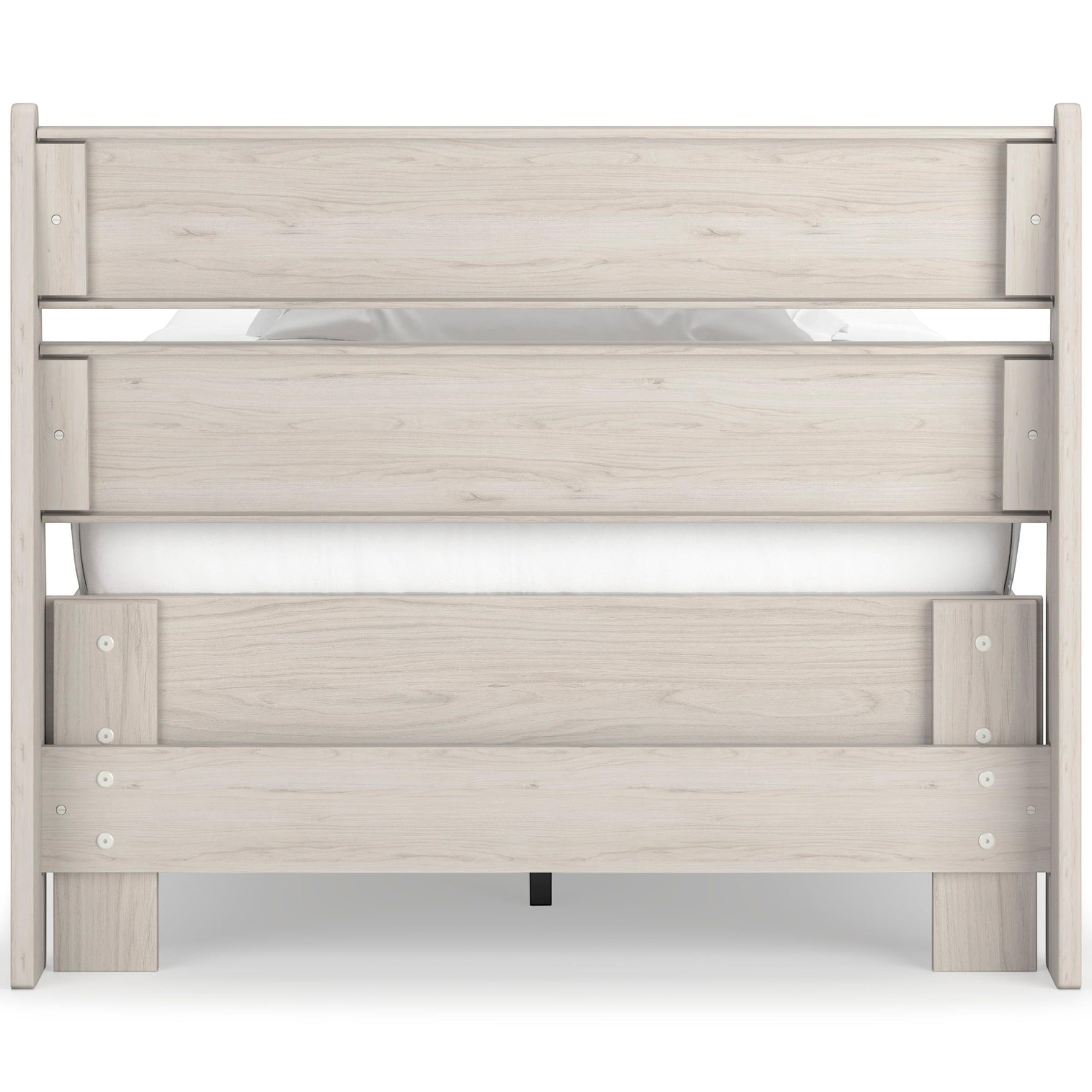 Lit TOCO Meubles Solene en bois clair avec un design contemporain et épuré, parfait pour les petits espaces.