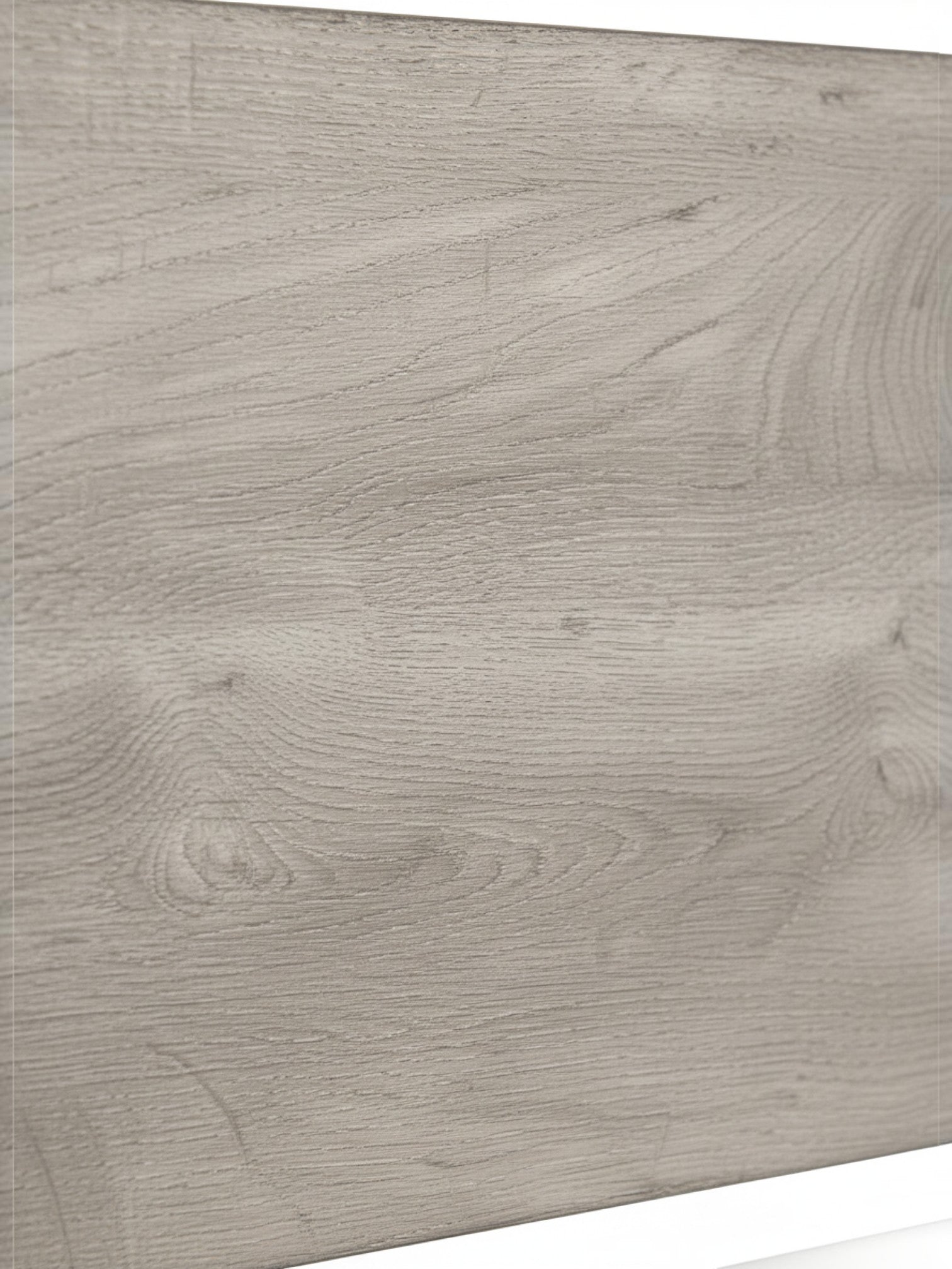 Gros plan sur la texture bois gris du lit Stella par TOCO Meubles avec un fini mélamine réaliste