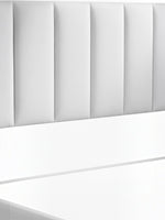 Tête de lit capitonnée verticale beige TOCO Meubles pour grand lit Zoey au design transitionnel élégant