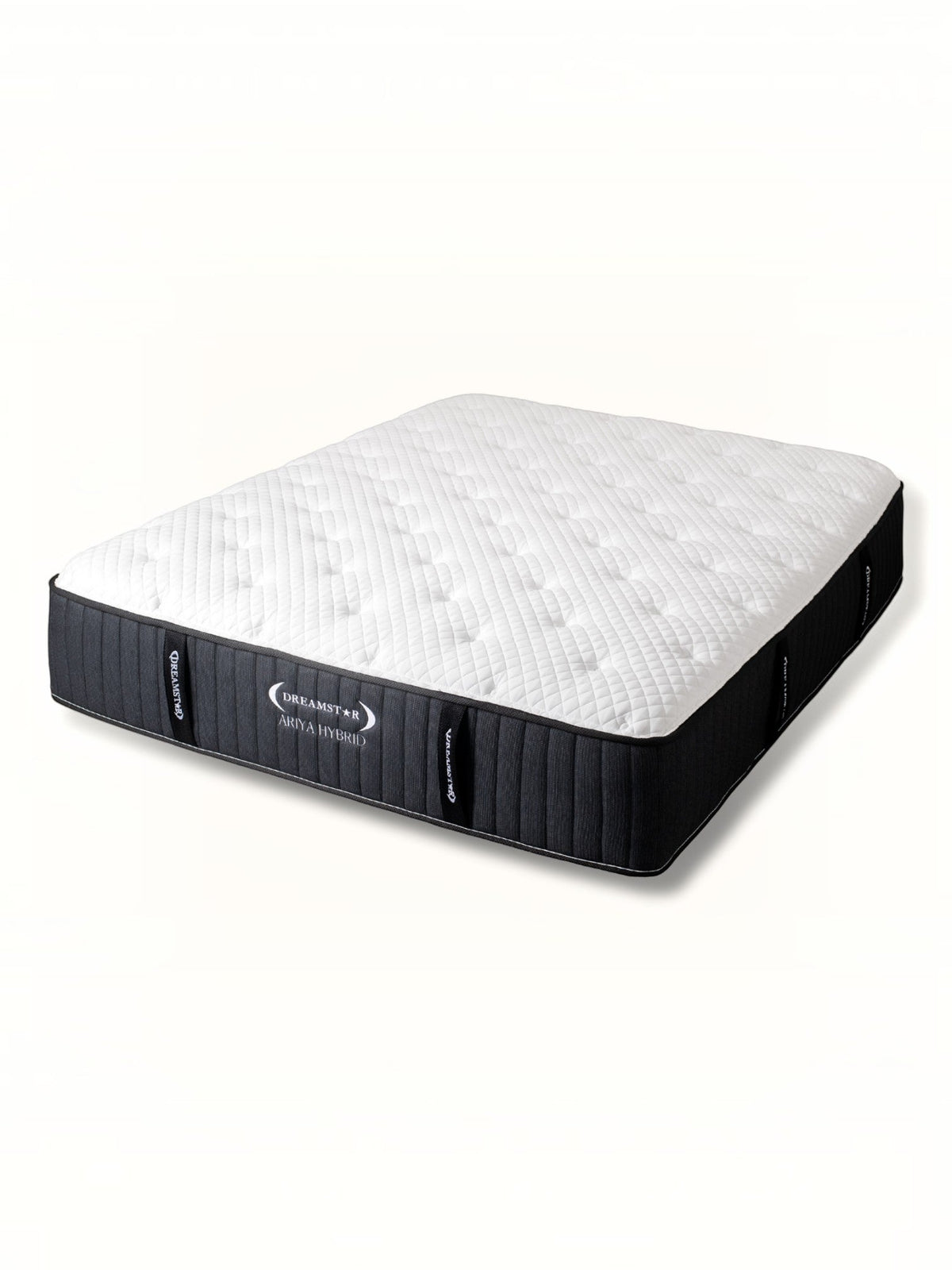 Matelas Ariya Hybrid TOCO Meubles simple XL avec surface matelassée blanche et côtés gris foncé