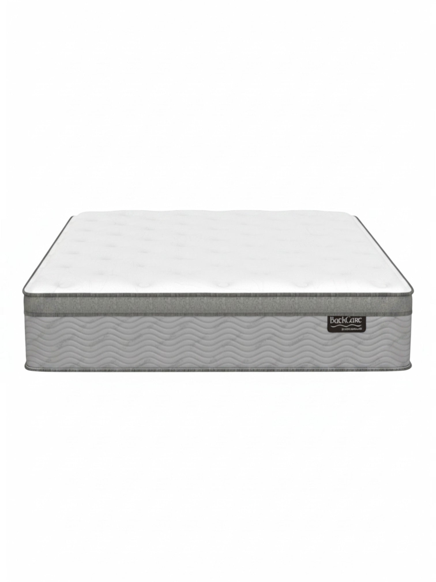 Matelas TOCO Meubles Back Care Quartet très grand avec ressorts ensachés, mousse AirFeel et finition grise texturée.