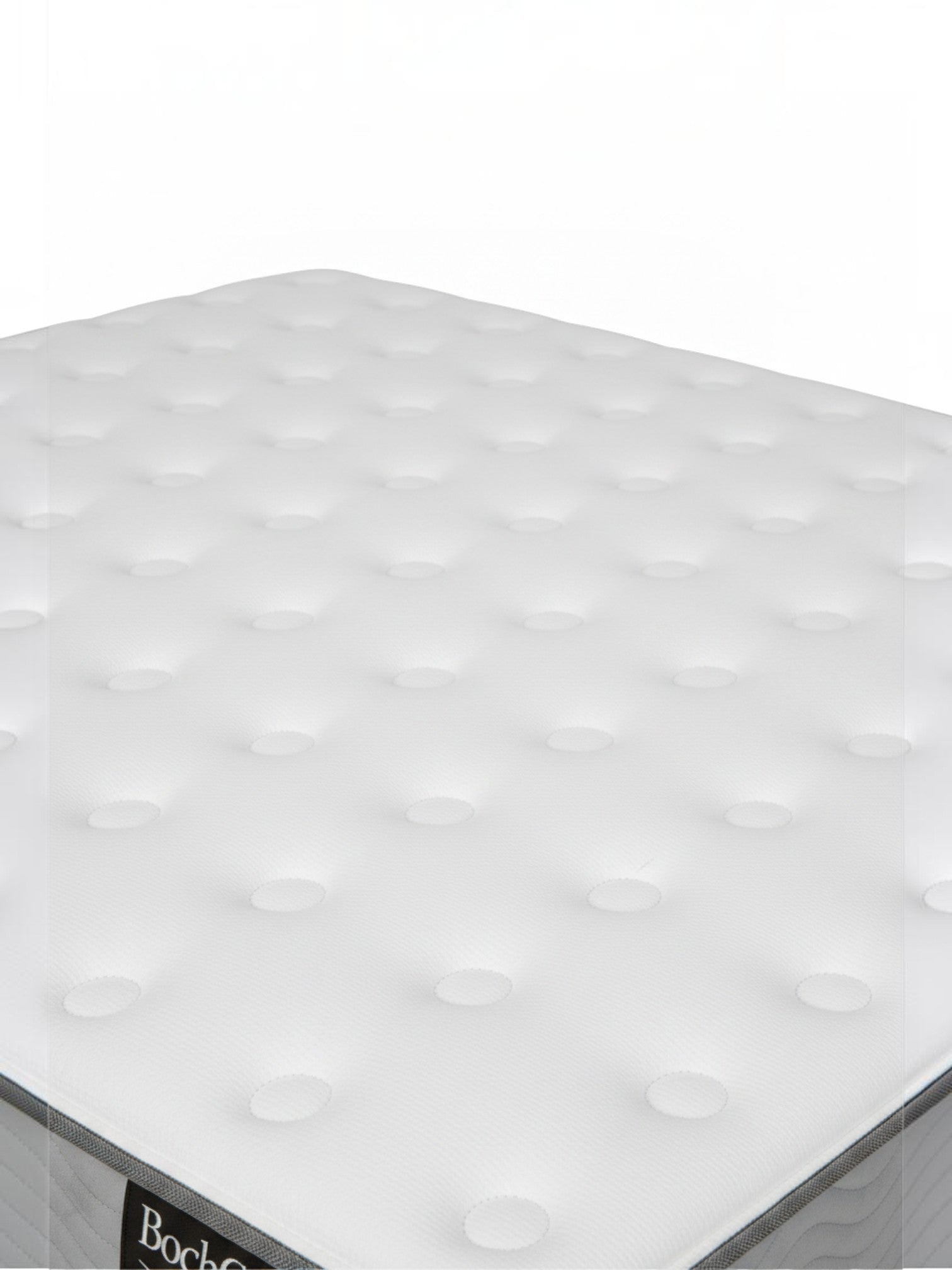 Matelas ferme TOCO Meubles BackCare Duo avec ressorts ensachés et surface blanche capitonnée