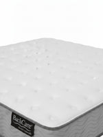 Matelas ferme TOCO Meubles BackCare Duo avec ressorts ensachés et surface capitonnée blanche rafraîchissante