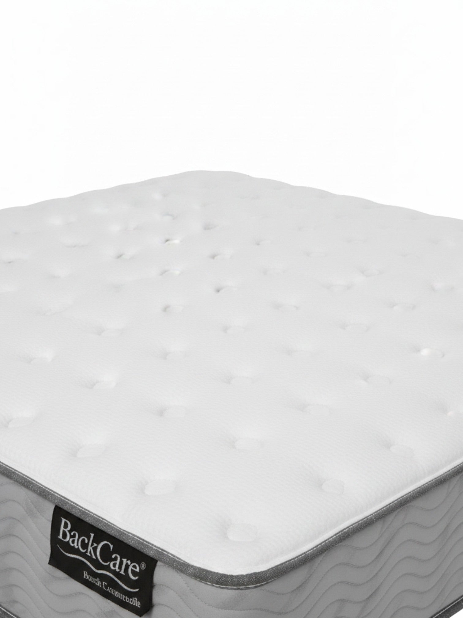 Matelas ferme TOCO Meubles BackCare Duo avec ressorts ensachés et surface capitonnée blanche rafraîchissante