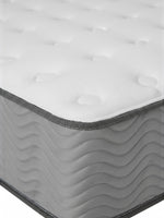 Matelas ferme BackCare Duo TOCO Meubles avec surface blanche capitonnée et bordure latérale grise ondulée