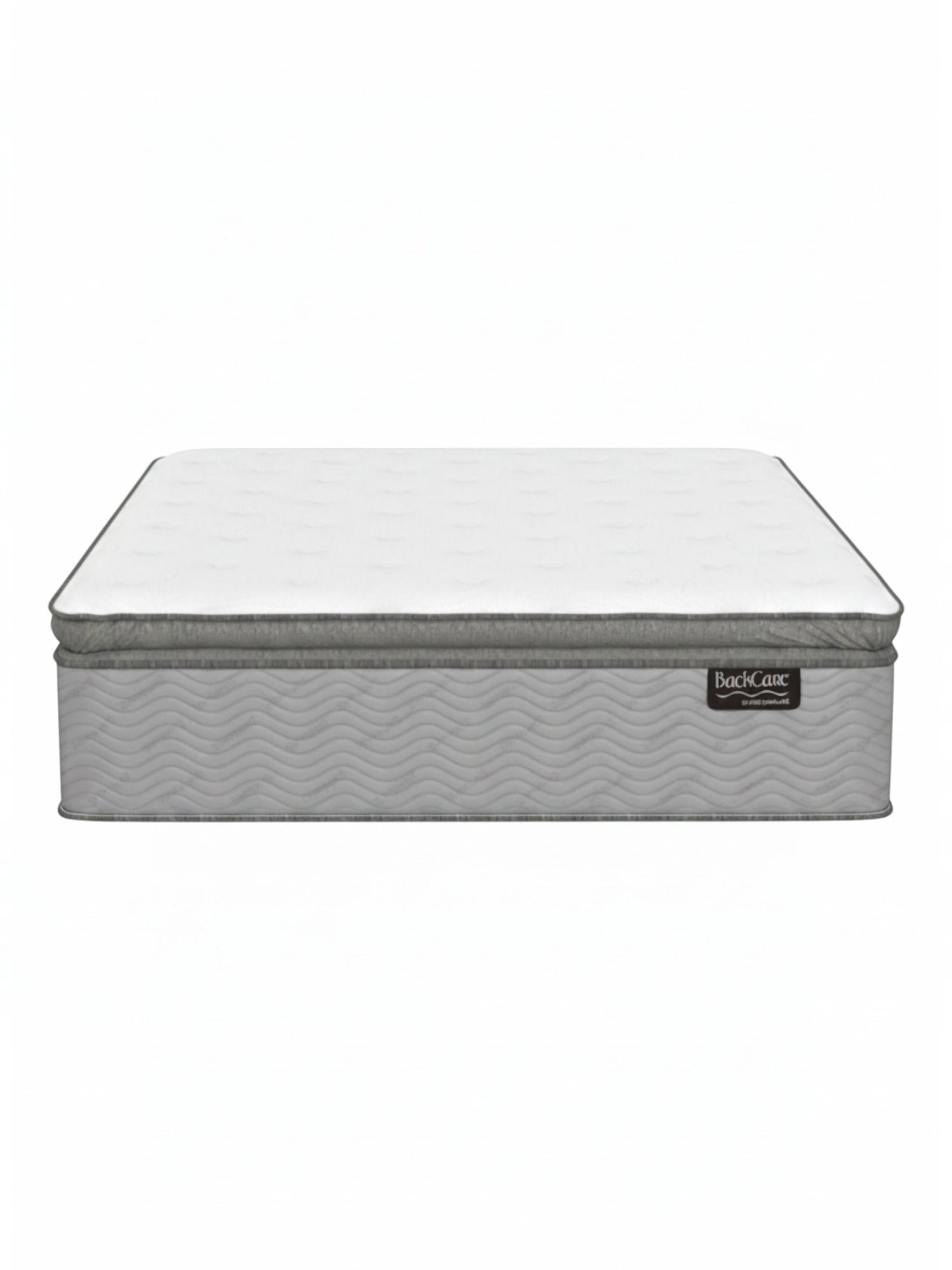 Matelas haut de gamme TOCO Meubles BackCare Quintet avec ressorts ensachés, mousse mémoire et finition grise élégante.