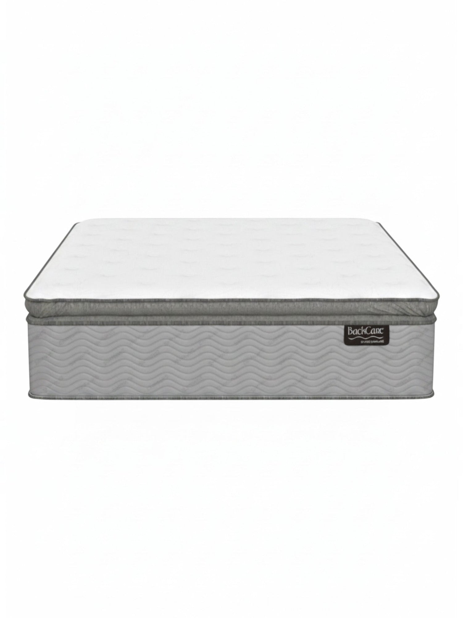 Matelas haut de gamme TOCO Meubles BackCare Quintet avec ressorts ensachés, mousse mémoire et finition grise élégante.