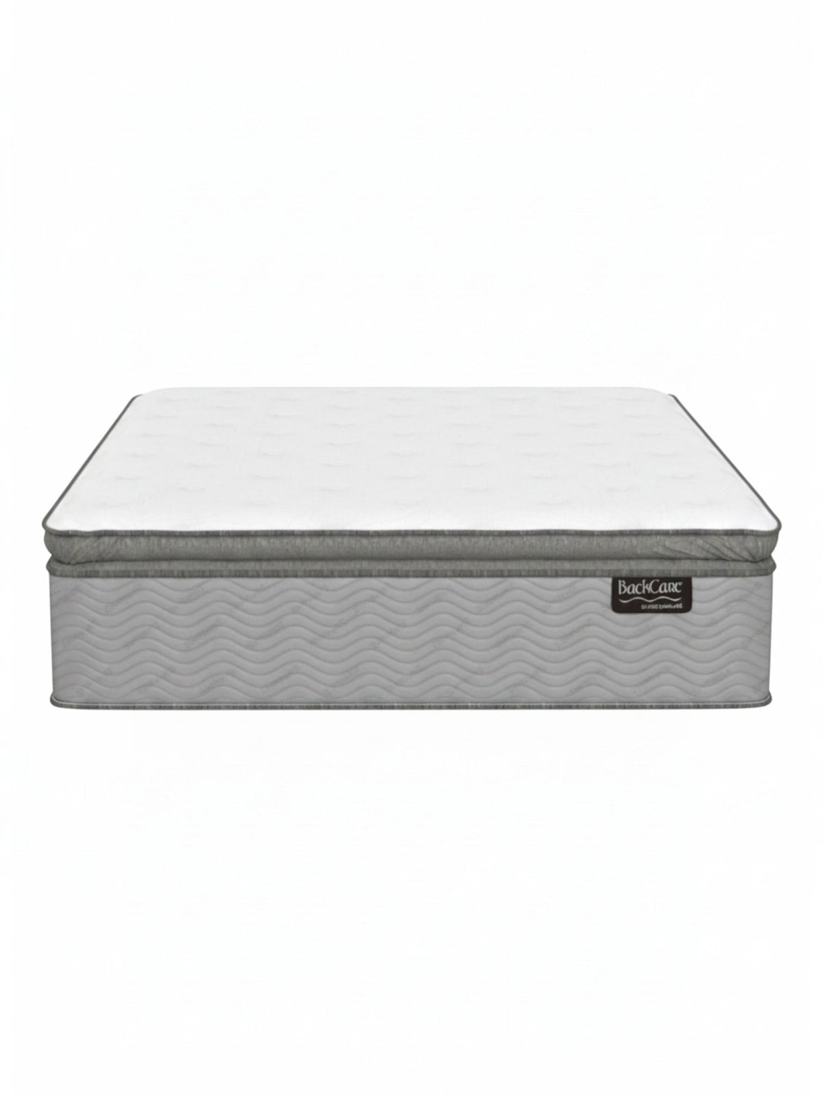 Matelas haut de gamme TOCO Meubles BackCare Quintet avec ressorts ensachés, mousse mémoire et finition grise élégante.
