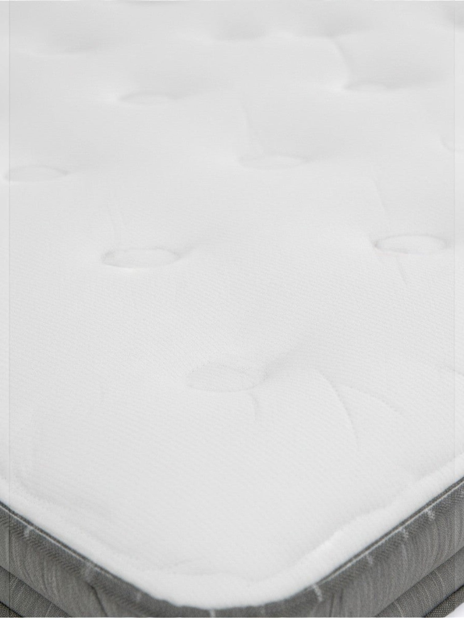 Matelas blanc TOCO Meubles BackCare Quintet avec finition capitonnée luxueuse et texture douce