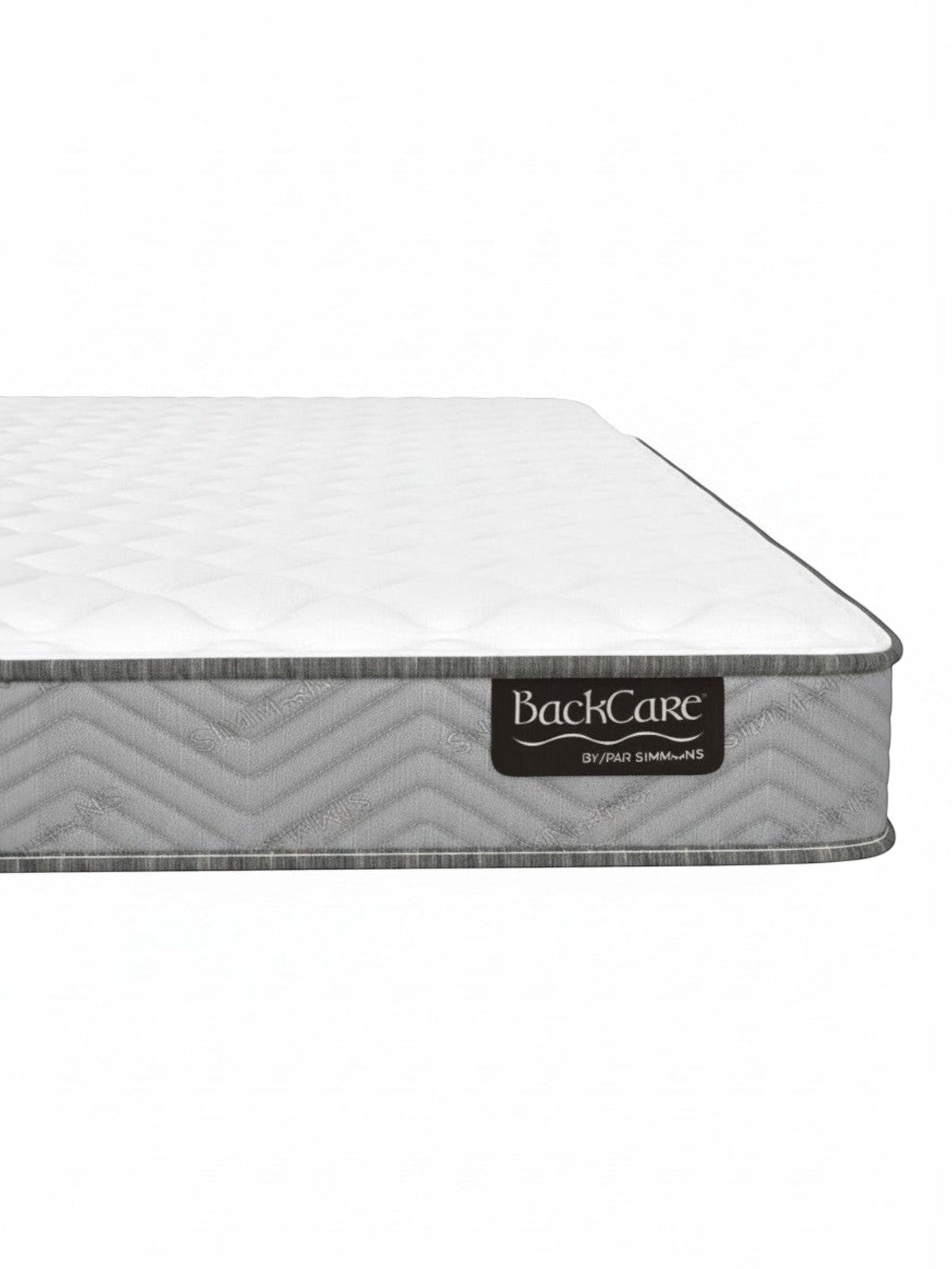 Matelas ferme TOCO Meubles BackCare Solo avec mousse haute densité et coutil blanc matelassé gris