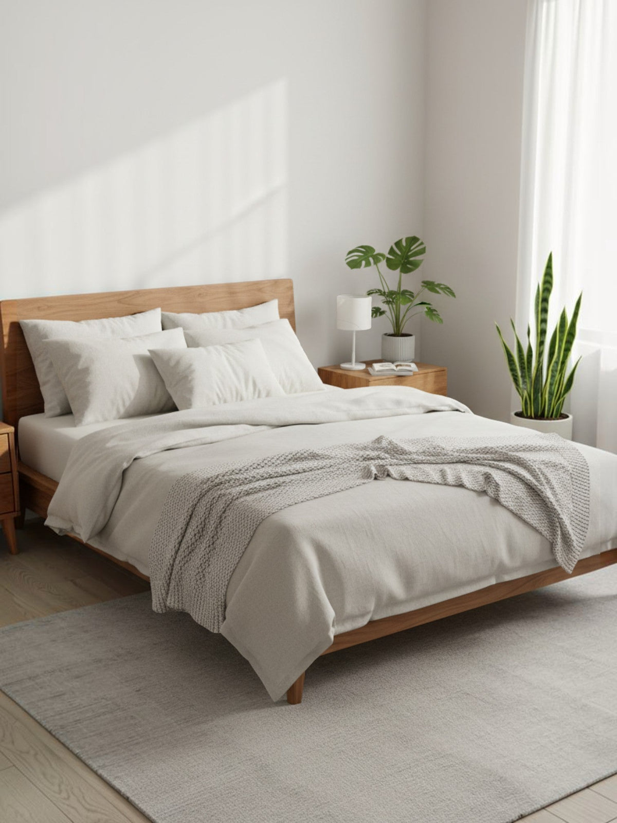 Matelas ferme BackCare Solo de TOCO Meubles avec mousse haute densité dans une chambre moderne et lumineuse