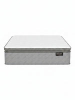 Matelas double TOCO Meubles BackCare Quintet avec ressorts ensachés, mousse mémoire et finition grise élégante.
