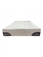 Matelas double TOCO Meubles Ultra Medium avec tissu rafraîchissant blanc et détails gris sur les côtés