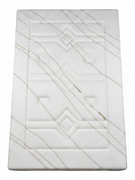 Matelas double Ultra Medium TOCO Meubles avec tissu rafraîchissant blanc et motif géométrique élégant
