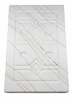 Matelas double Ultra Medium TOCO Meubles avec tissu rafraîchissant blanc et motif géométrique élégant
