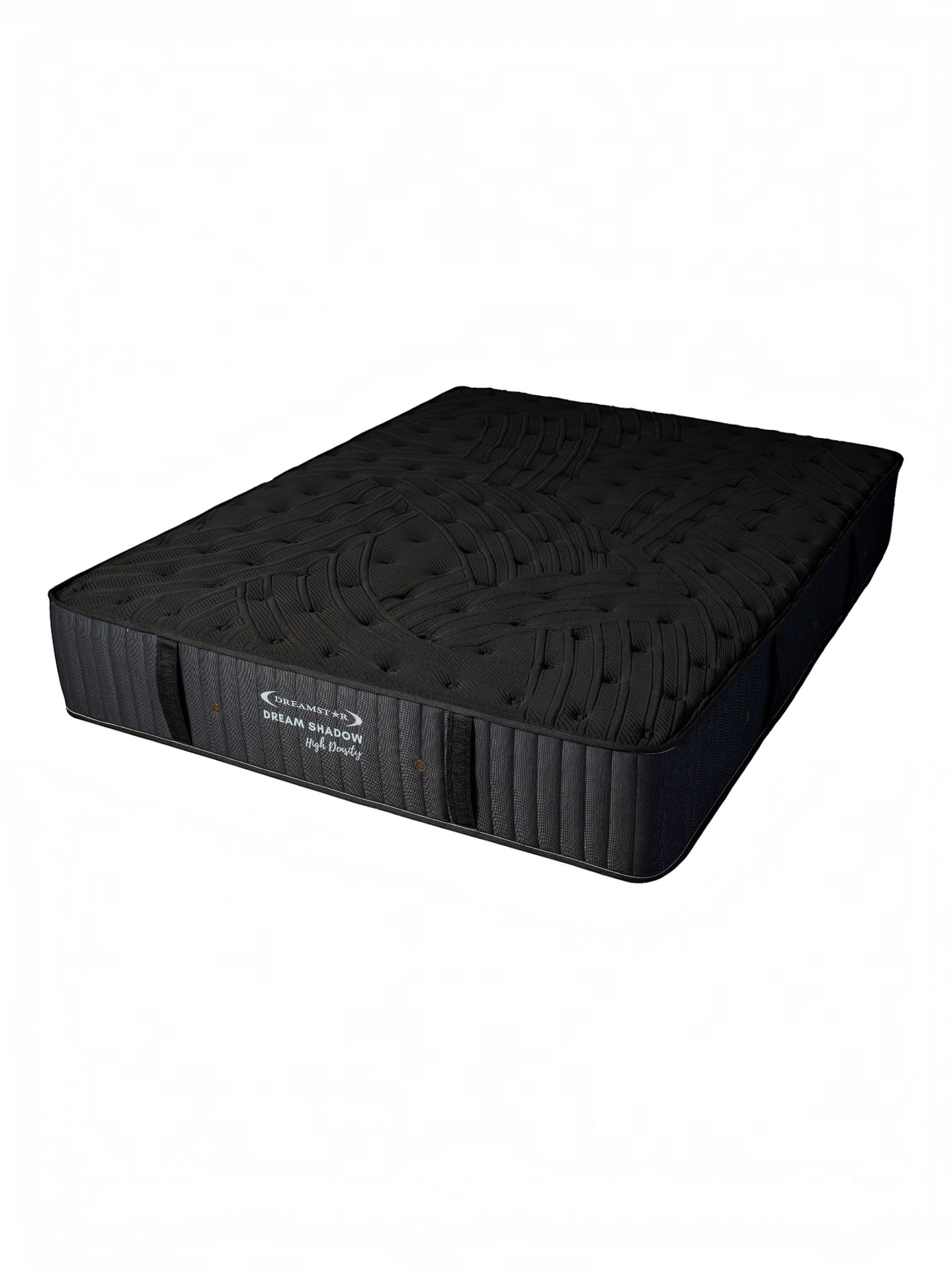 Matelas réversible Dream Shadow HD de TOCO Meubles, noir avec capitonnage vertical et tissu tricoté haute densité.