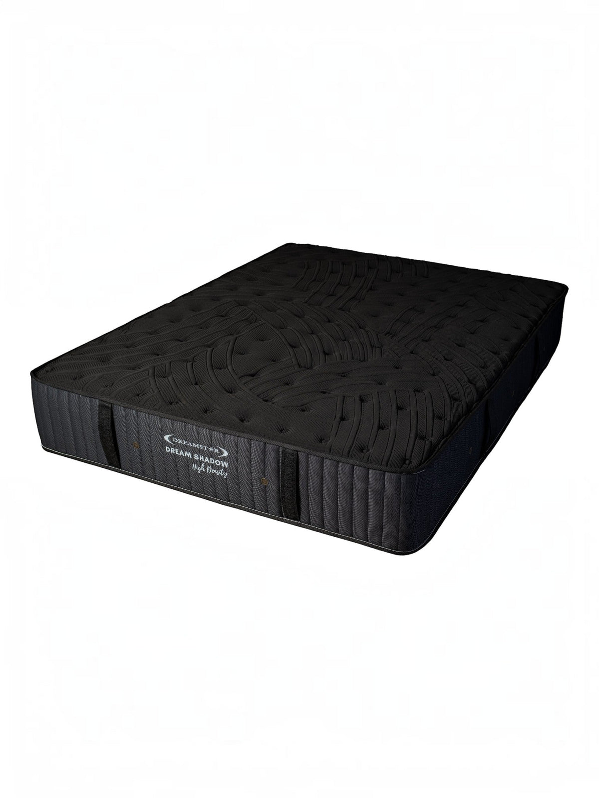 Matelas réversible Dream Shadow HD de TOCO Meubles, noir avec capitonnage vertical et tissu tricoté haute densité.