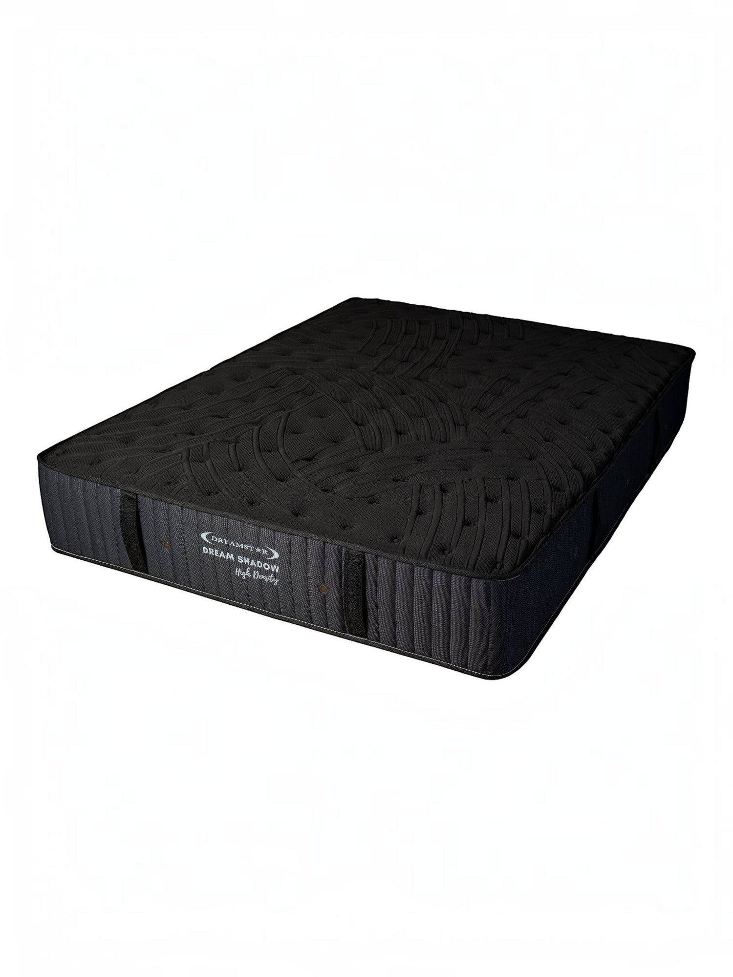 Matelas Dream Shadow HD TOCO Meubles réversible noir avec capitonnage vertical et tissu tricoté haute densité