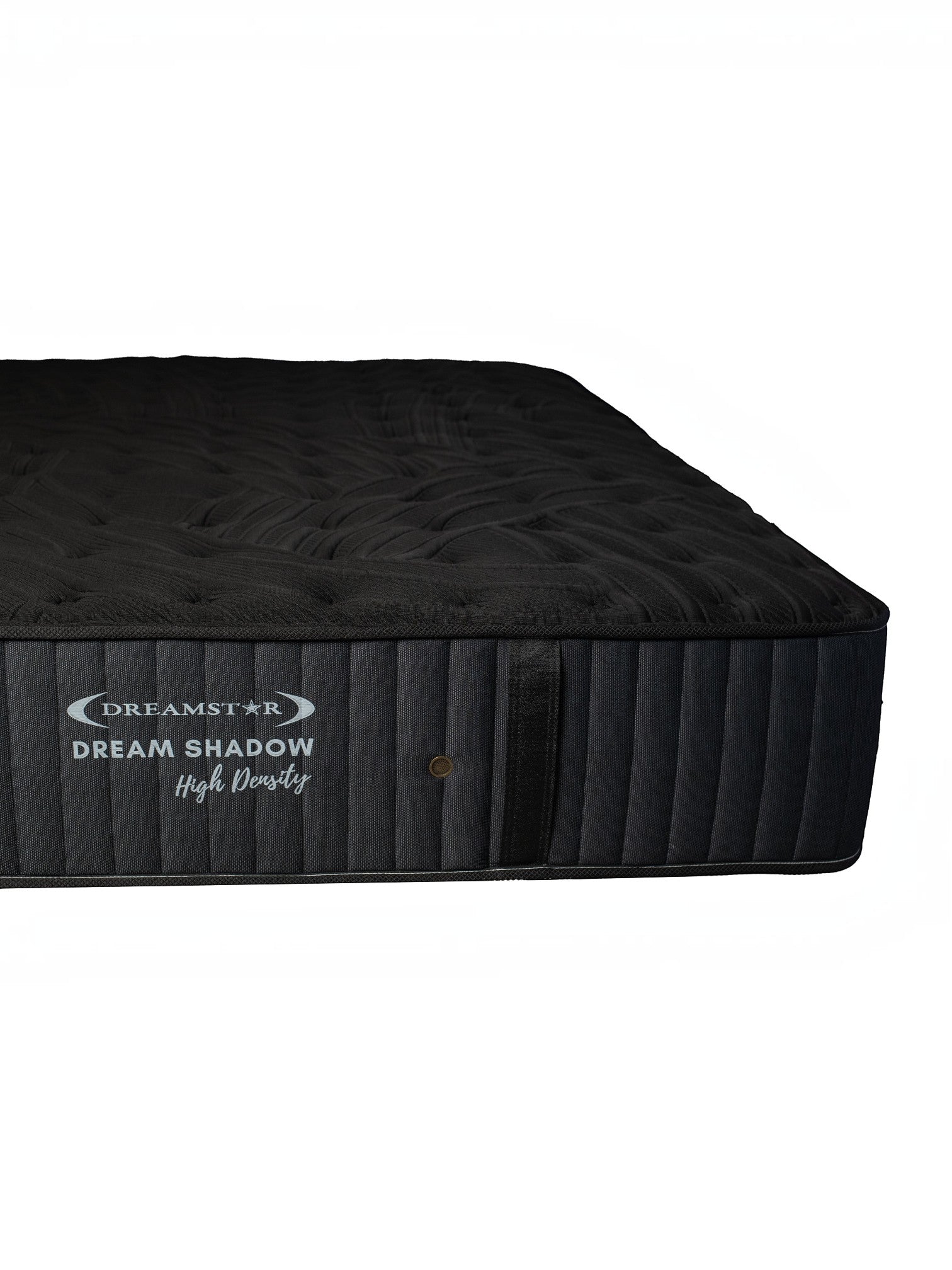 Matelas Dream Shadow HD noir de TOCO Meubles avec capitonnage latéral vertical et surface en tissu tricoté luxueux