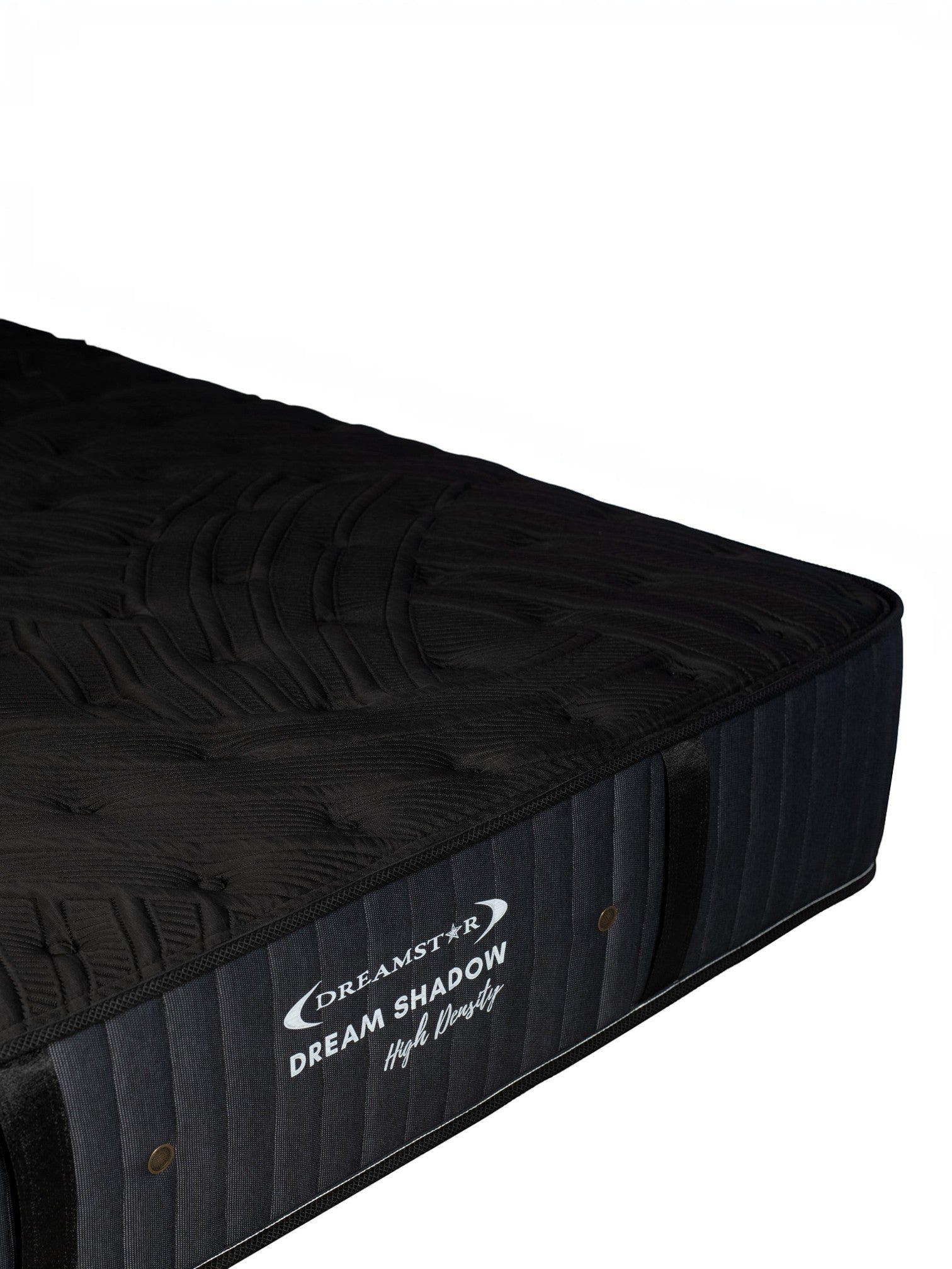 Matelas ferme Dream Shadow HD de TOCO Meubles avec tissu tricoté noir et capitonnage latéral vertical élégant