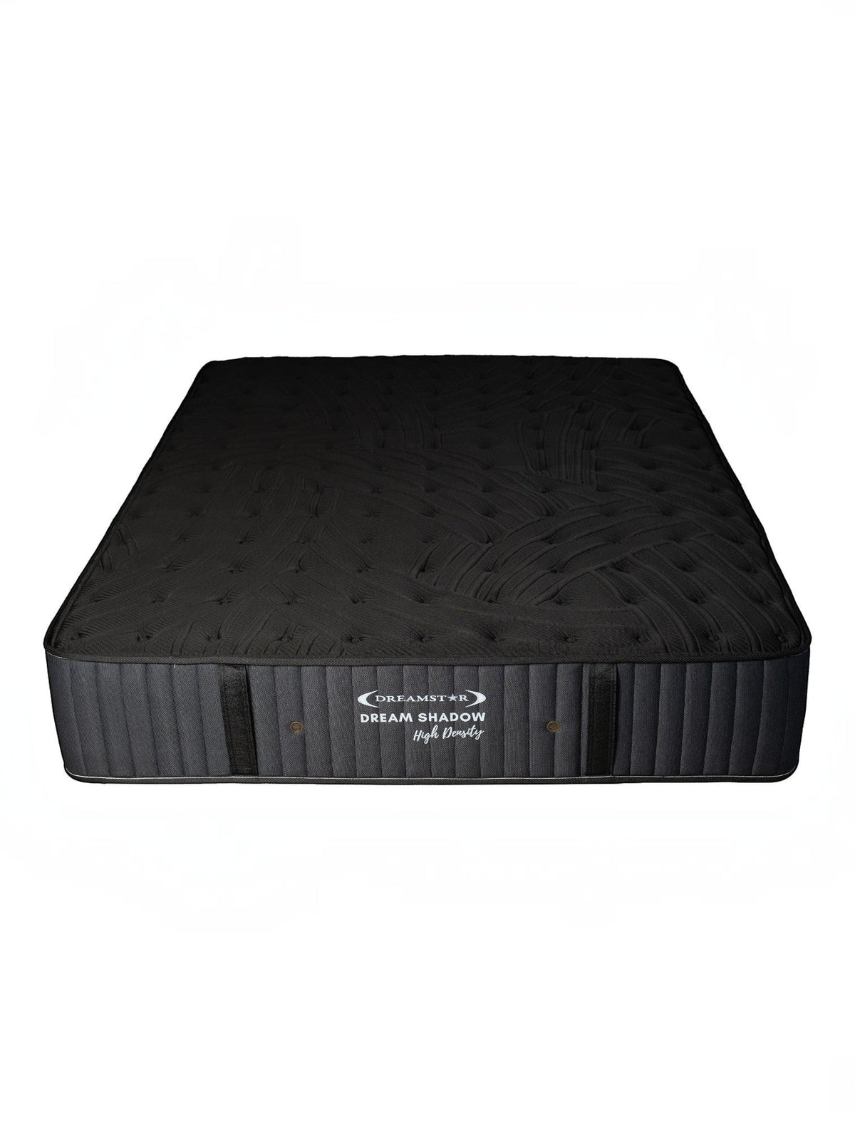 Matelas Dream Shadow HD TOCO Meubles noir réversible avec capitonnage latéral et tissu tricoté haute densité