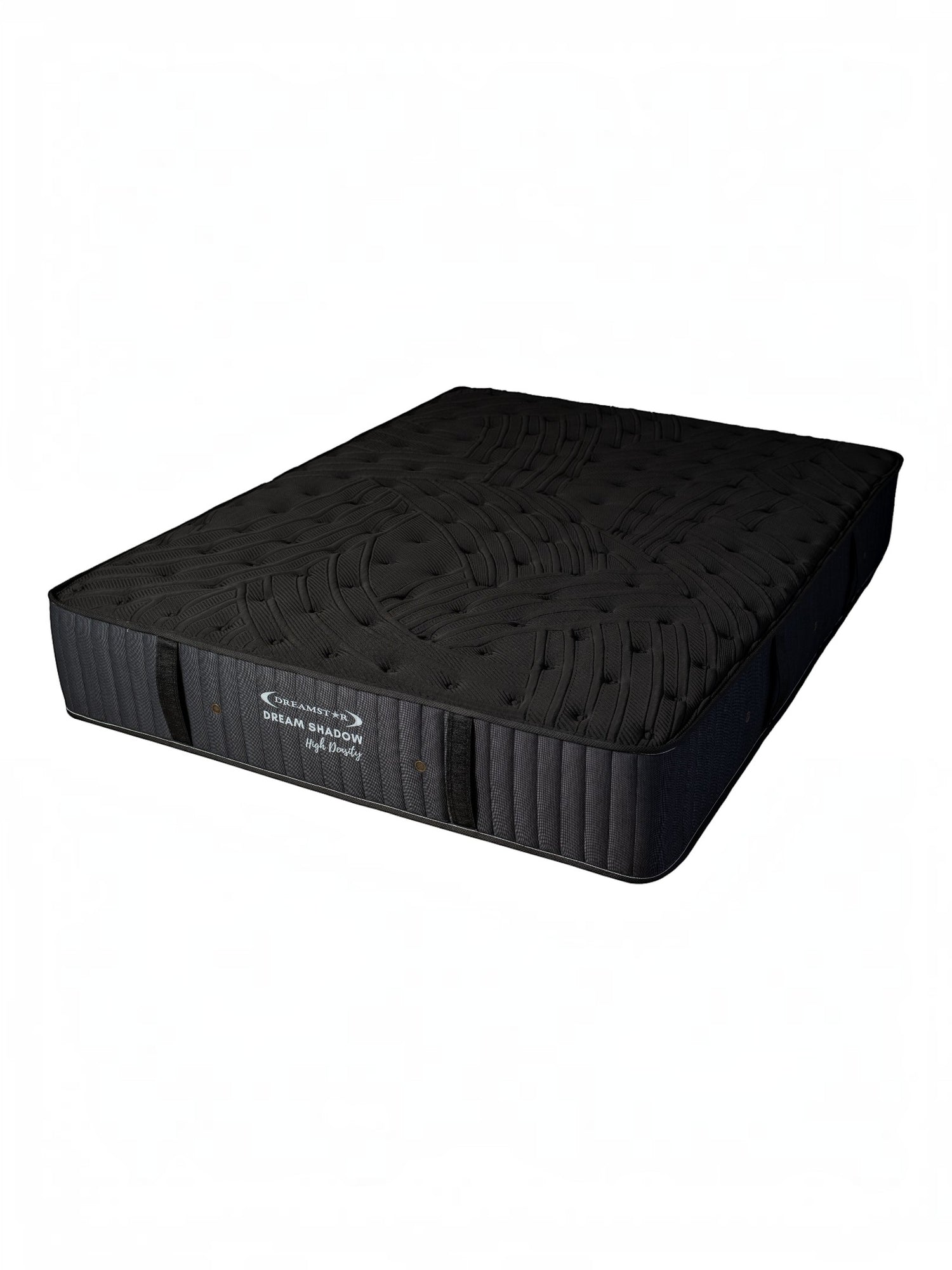 Matelas ferme réversible Dream Shadow HD de TOCO Meubles avec tissu tricoté noir et capitonnage latéral vertical