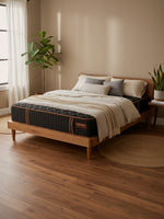 Matelas hybride ferme Copper Sleep XF de TOCO Meubles avec gel de cuivre, présenté dans une chambre moderne et chaleureuse.