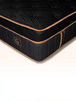 Matelas hybride TOCO Meubles Copper Sleep ET noir avec finitions cuivrées et plateau Euro Top luxueux