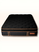 Matelas hybride TOCO Meubles Copper Sleep ET noir avec plateau Euro Top et détails cuivrés pour un confort ferme.