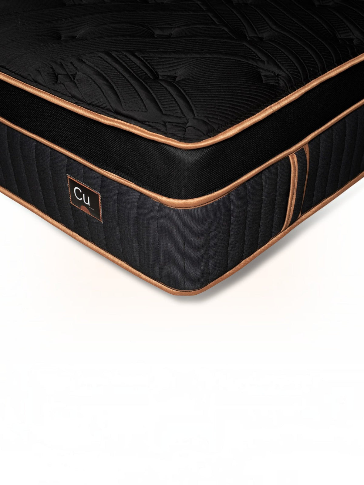 Matelas hybride TOCO Meubles Cu Sleep ET noir avec finition Euro Top et détails en cuivre élégants