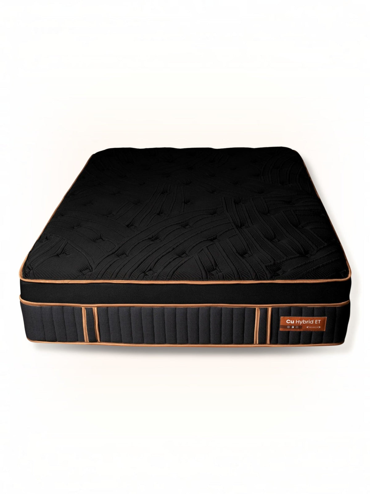 Matelas hybride TOCO Meubles Copper Sleep ET noir avec finition Euro Top et détails cuivrés élégants